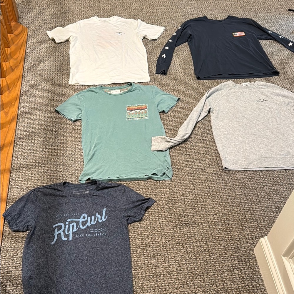 Variation of surf tees and long sleeves